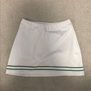 Flint Park White and Green A-line Tennis Skirt
